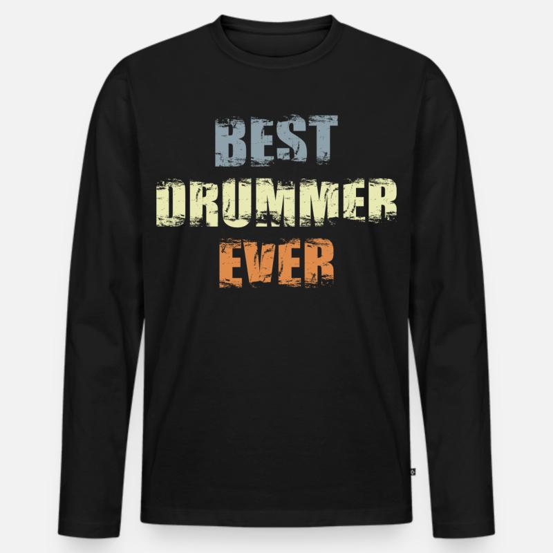 Bester Schlagzeuger - Männer Premium Bio Langarmshirt - Schwarz