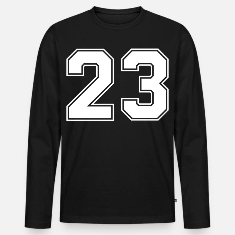Nummer dreiundzwanzig 23 - Männer Premium Bio Langarmshirt - Schwarz