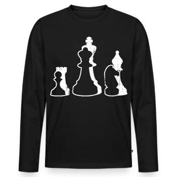 Chess pieces - Men's Premium Organic Long Sleeve Shirt - black - Front - Nico (187cm)