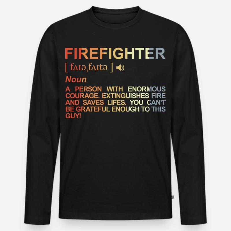 Feuerwehrmann Begriff - Männer Premium Bio Langarmshirt - Schwarz