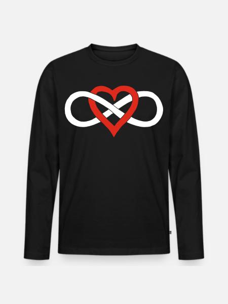 Amour infini (blanc) - T-shirt manches longues Premium bio Homme - noir