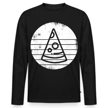 Pizza - Men's Premium Organic Long Sleeve Shirt - black - Front - Nico (187cm)