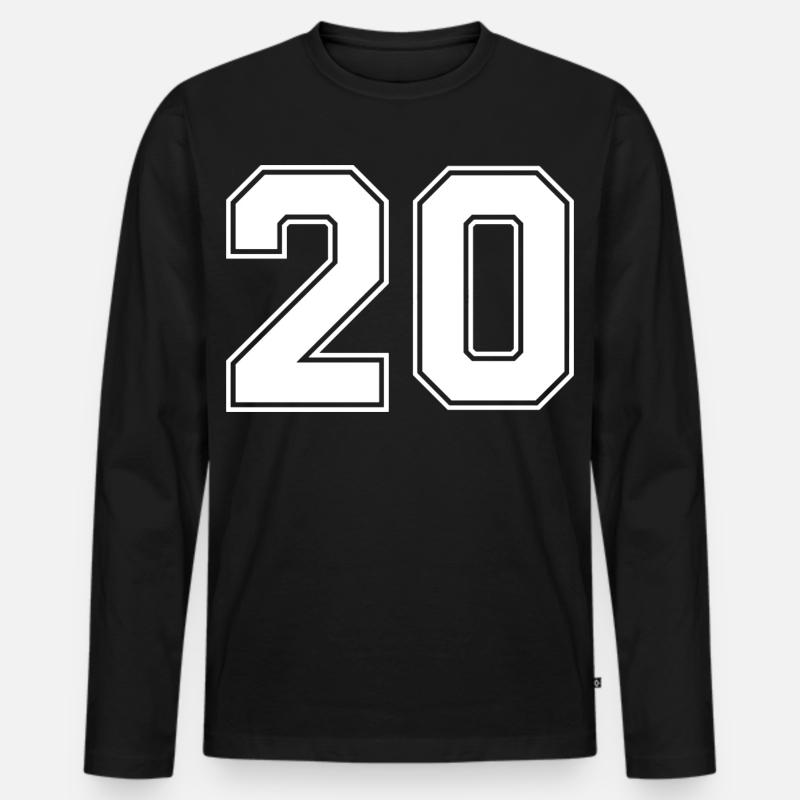 Nummer zwanzig 20 - Männer Premium Bio Langarmshirt - Schwarz