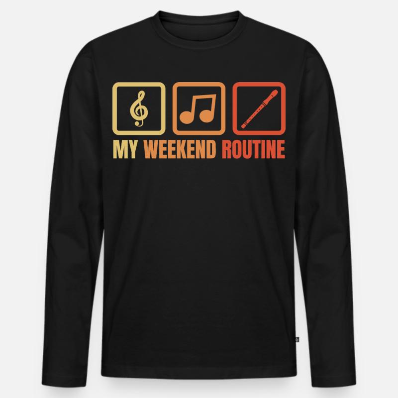 Flötisten Wochenendprogramm - Männer Premium Bio Langarmshirt - Schwarz
