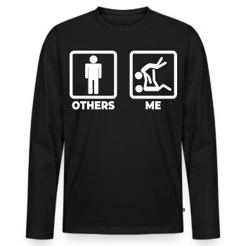 Lustiger Judoka - Männer Premium Bio Langarmshirt - Schwarz - Vorne - Nico (187cm)