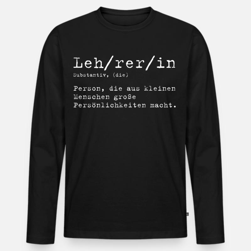 Lehrerin Definition - Männer Premium Bio Langarmshirt - Schwarz