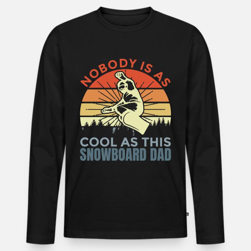 Snowboard Dad - Männer Premium Bio Langarmshirt - Schwarz