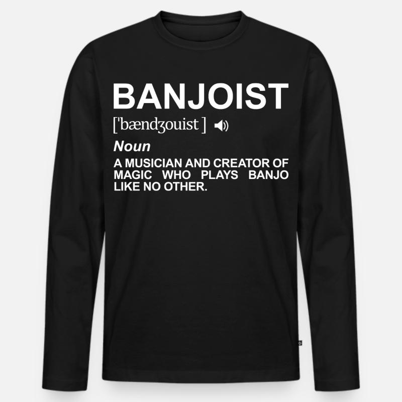 Banjospieler Definition - Männer Premium Bio Langarmshirt - Schwarz
