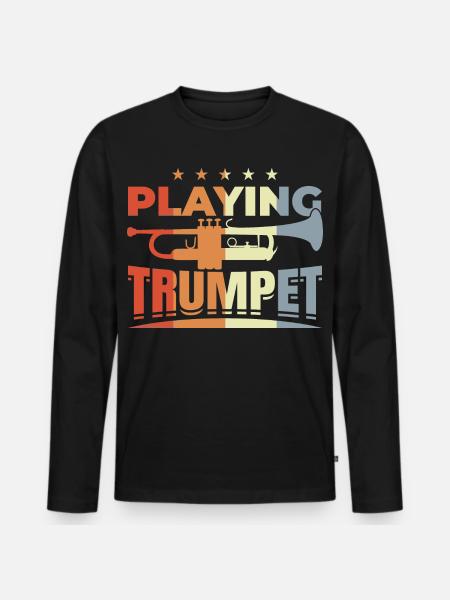 Trompetenspruch - Männer Premium Bio Langarmshirt - Schwarz