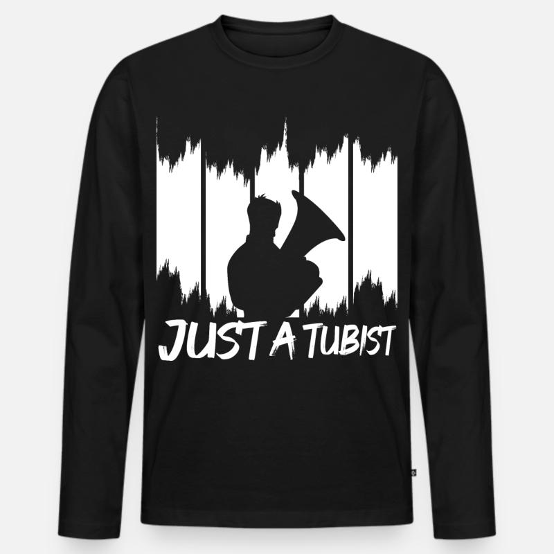 Tuba Spieler - Männer Premium Bio Langarmshirt - Schwarz