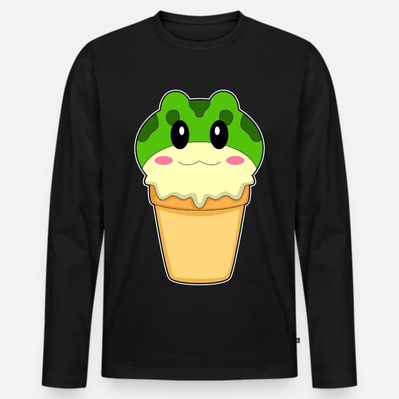 Frosch Waffeleis - Männer Premium Bio Langarmshirt - Schwarz