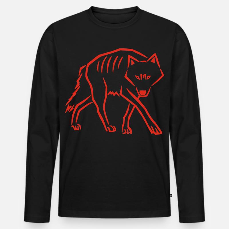 Rücktritt (Rot) - Männer Premium Bio Langarmshirt - Schwarz
