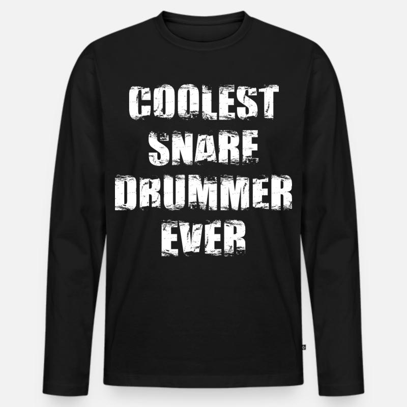 Der coolste Trommler aller Zeiten - Männer Premium Bio Langarmshirt - Schwarz