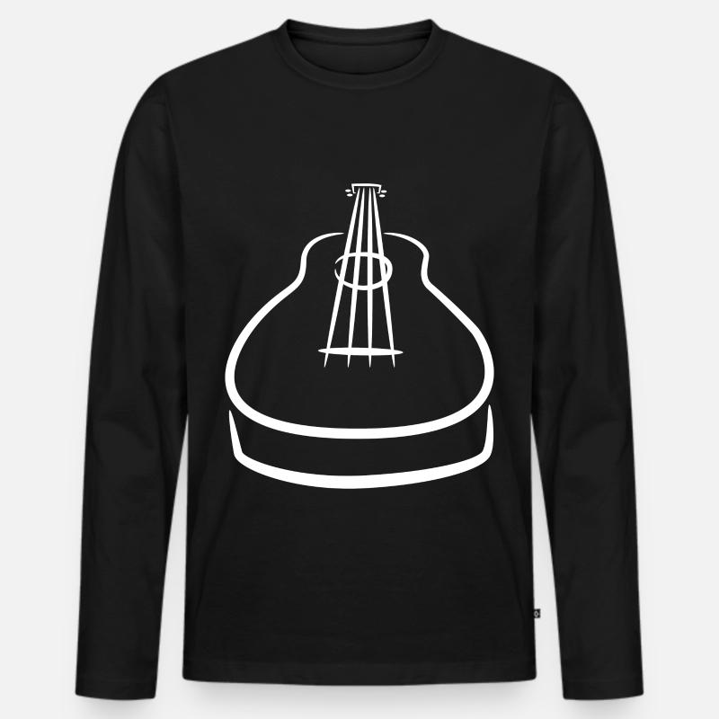 Ukulele Zeichnung - Männer Premium Bio Langarmshirt - Schwarz