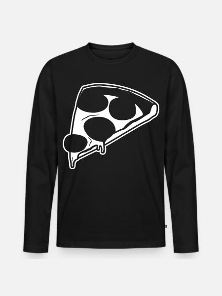 Pizza Drawing - Men's Premium Organic Long Sleeve Shirt - black
