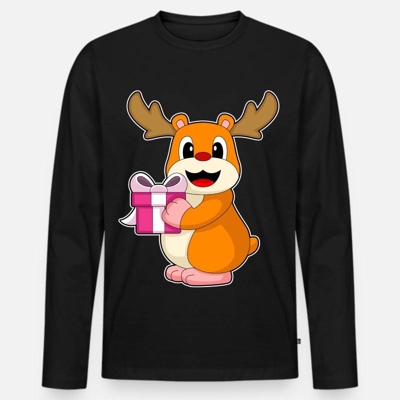 Hamster Weihnachten Paket - Männer Premium Bio Langarmshirt - Schwarz