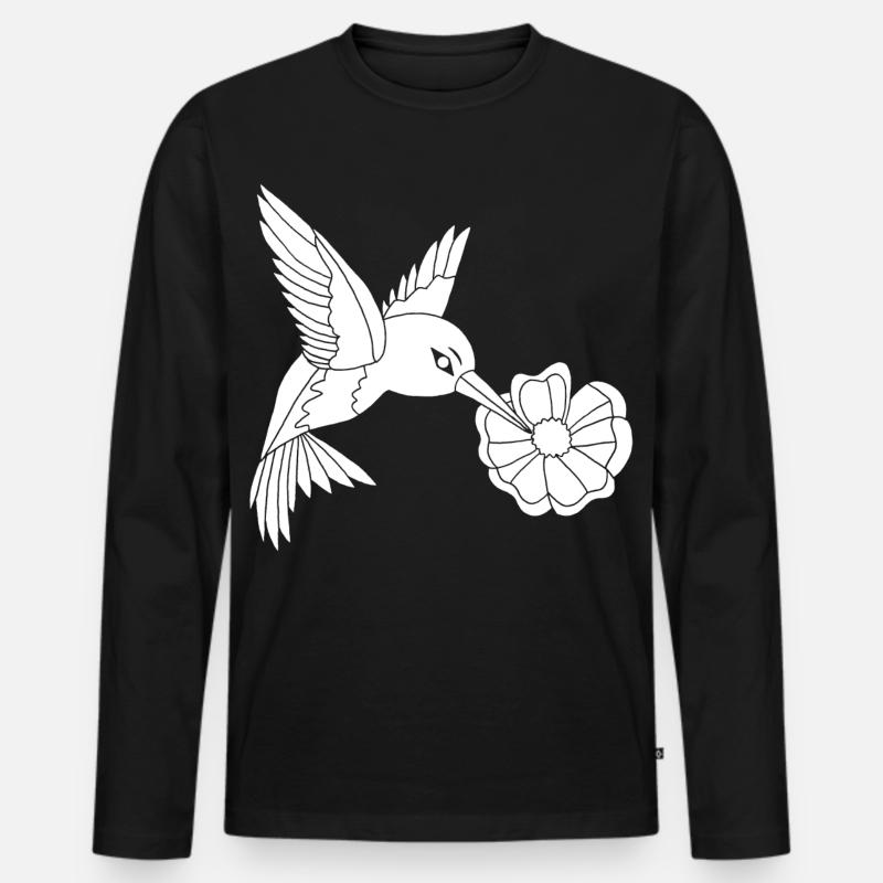 Weißer Futtervogel - Männer Premium Bio Langarmshirt - Schwarz