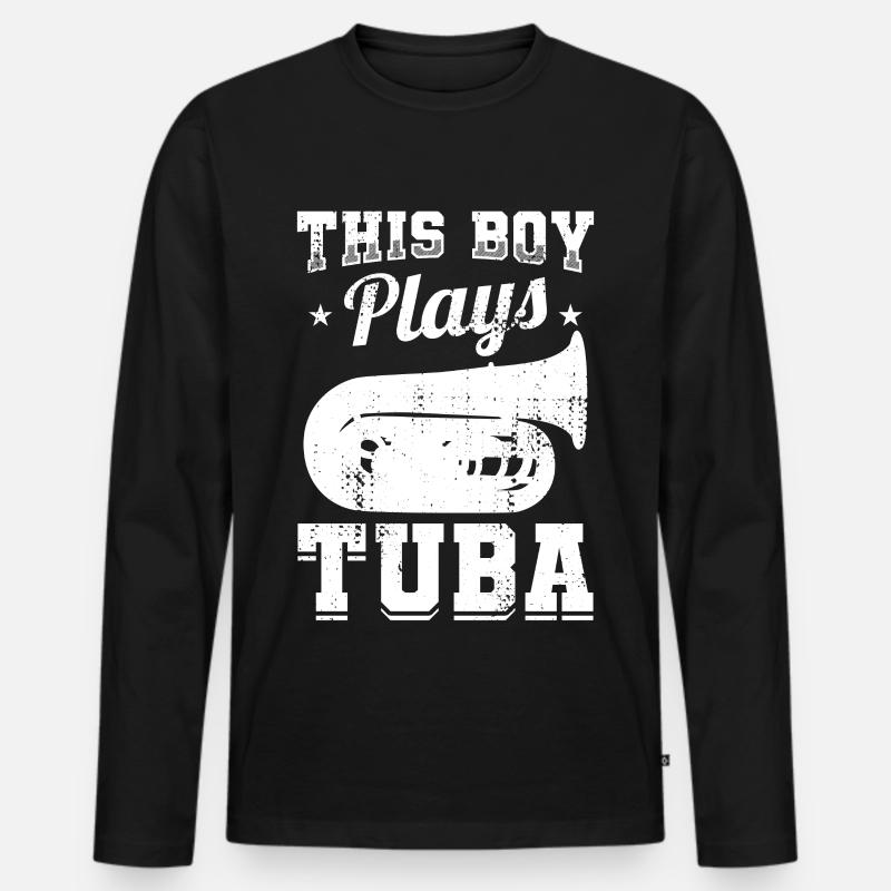 Tuba Junge - Männer Premium Bio Langarmshirt - Schwarz