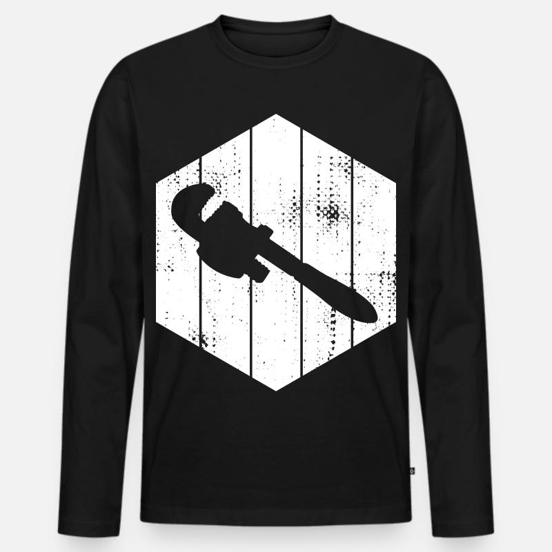Rohrzange Skizze - Männer Premium Bio Langarmshirt - Schwarz