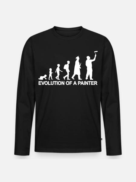 Development from child to painter - Men's Premium Organic Long Sleeve Shirt - black