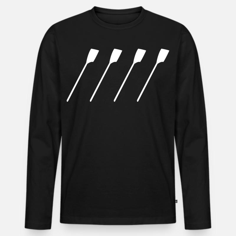Ruderriemen - Männer Premium Bio Langarmshirt - Schwarz