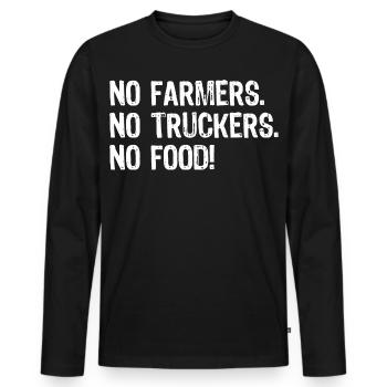 Pas d’agriculteurs, pas de camionneurs, pas de nourriture ! - T-shirt manches longues Premium bio Homme - noir - Devant - Nico (187cm)