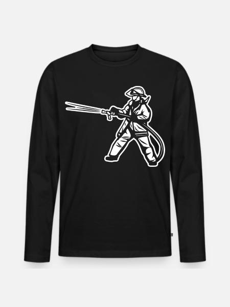 Pompier - T-shirt manches longues Premium bio Homme - noir