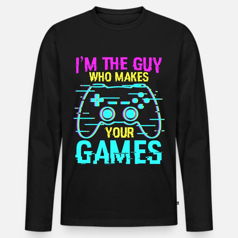 Spielprogrammierer Spruch - Männer Premium Bio Langarmshirt - Schwarz