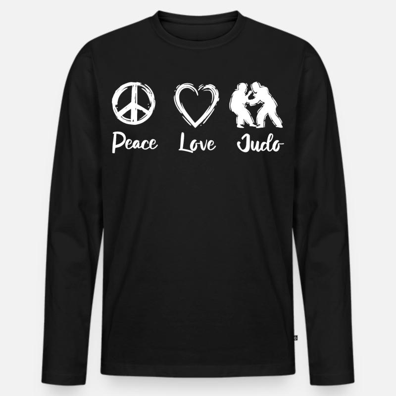 Judo Spruch - Männer Premium Bio Langarmshirt - Schwarz
