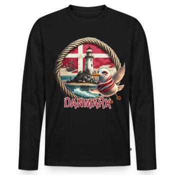 Danemark - Danemark - T-shirt manches longues Premium bio Homme - noir - Devant - Nico (187cm)