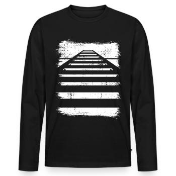 Railroad Track - Men's Premium Organic Long Sleeve Shirt - black - Front - Nico (187cm)