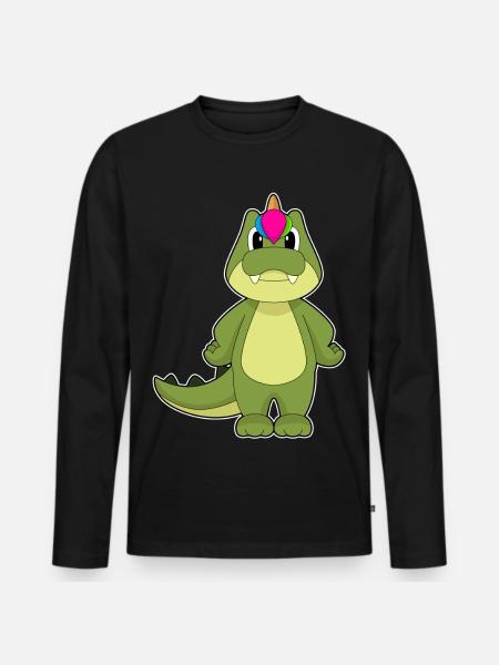 Crocodile Unicorn - Men's Premium Organic Long Sleeve Shirt - black
