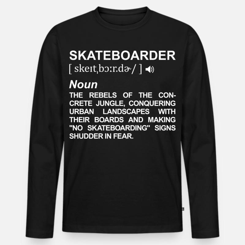 Skateboarder Definition - Männer Premium Bio Langarmshirt - Schwarz