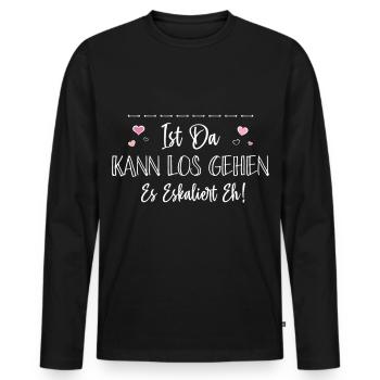 Bin Da Kann Los Gehen Personalisierbar Name Namen - Männer Premium Bio Langarmshirt - Schwarz - Vorne - Nico (187cm)