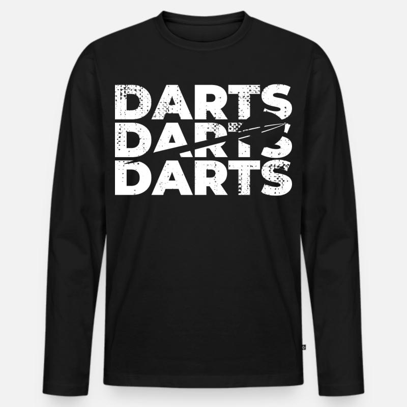 Dart - Männer Premium Bio Langarmshirt - Schwarz