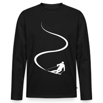 Piste de ski, Après-ski, Sports d’hiver, Vacances au ski - T-shirt manches longues Premium bio Homme - noir - Devant - Nico (187cm)