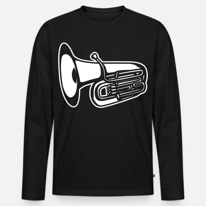 Tuba - Männer Premium Bio Langarmshirt - Schwarz