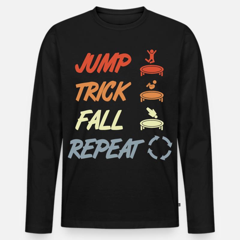 Trampolin Techniken - Männer Premium Bio Langarmshirt - Schwarz