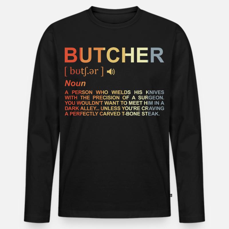 Fleischer Begriff - Männer Premium Bio Langarmshirt - Schwarz