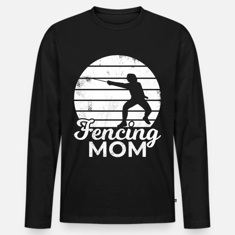 Mama Fechterin - Männer Premium Bio Langarmshirt - Schwarz