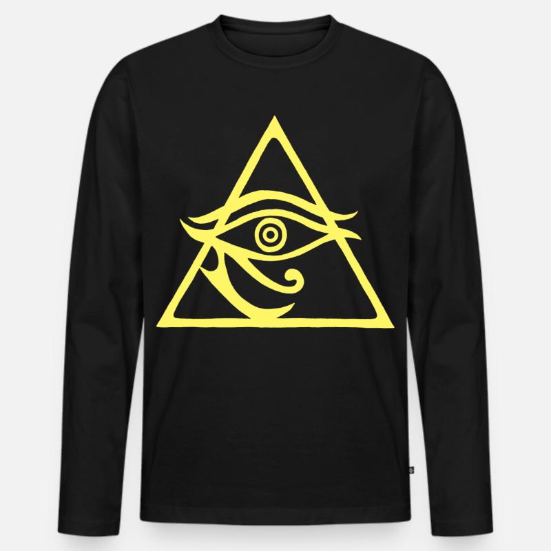 Die Pyramide des Gottes Horus - Männer Premium Bio Langarmshirt - Schwarz