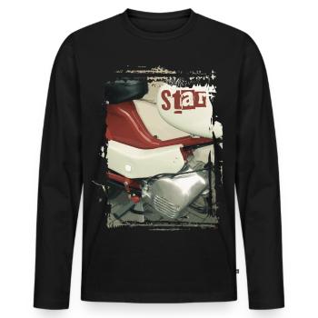 Simson Star - Männer Premium Bio Langarmshirt - Schwarz - Vorne - Nico (187cm)