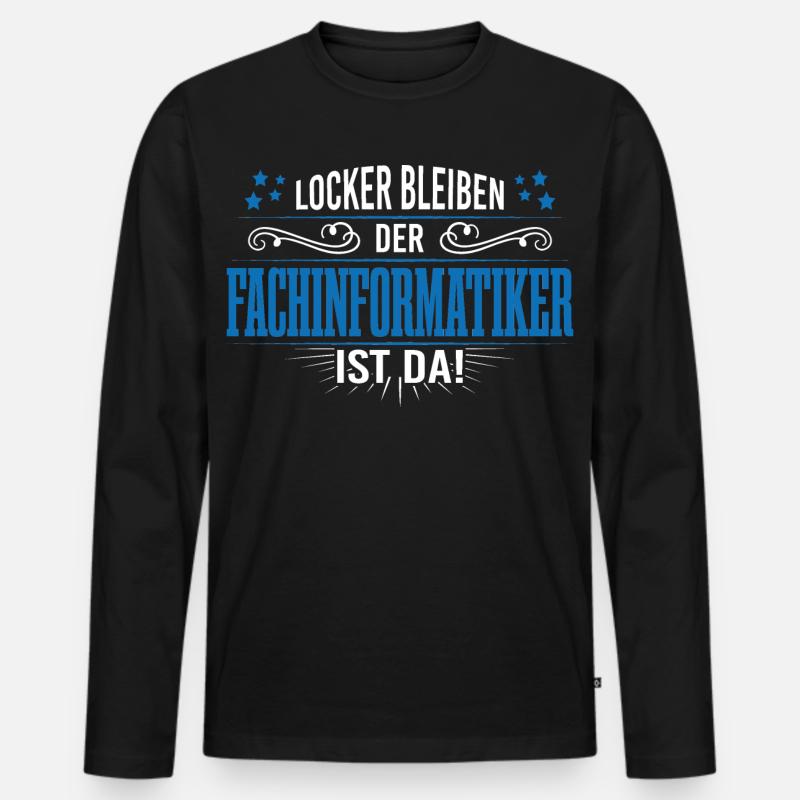 Fachinformatiker programmierer support admin - Männer Premium Bio Langarmshirt - Schwarz