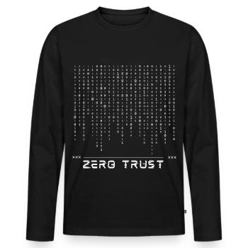 Zero Trust Binary Code - Men's Premium Organic Long Sleeve Shirt - black - Front - Nico (187cm)