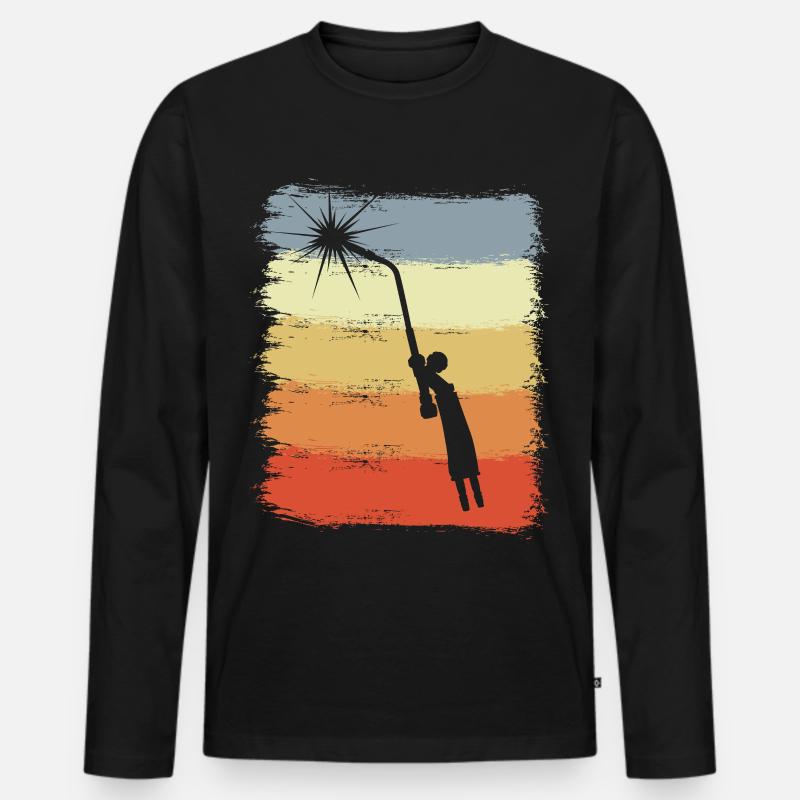 Elektroschweißen - Männer Premium Bio Langarmshirt - Schwarz