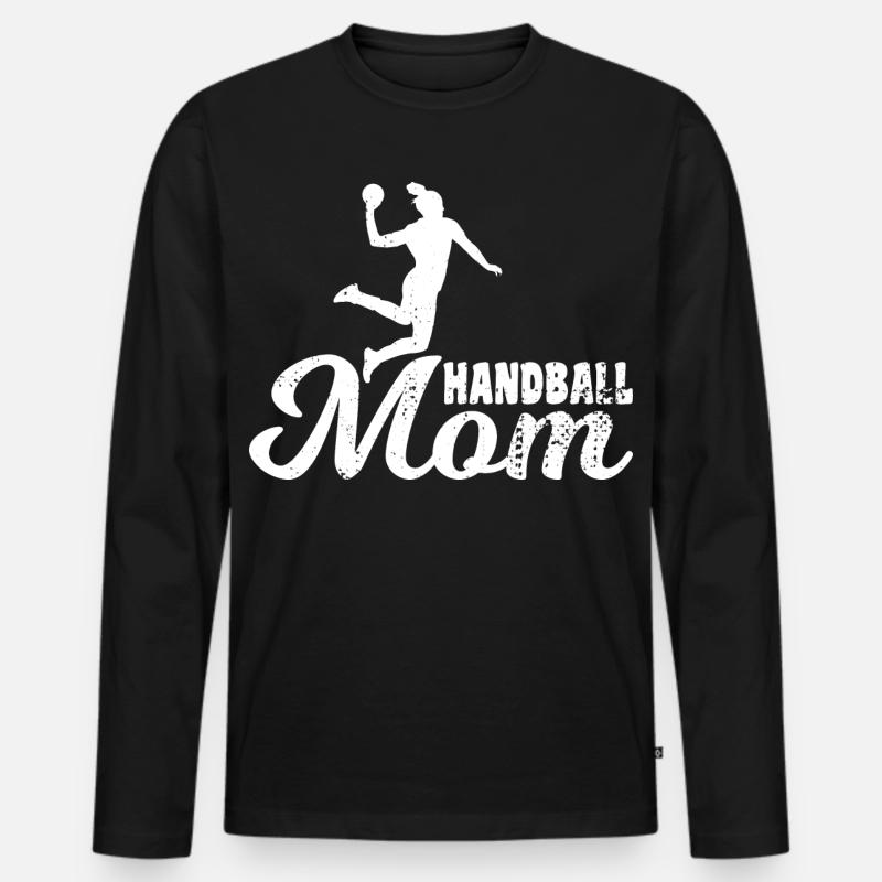 Handball Mama - Männer Premium Bio Langarmshirt - Schwarz