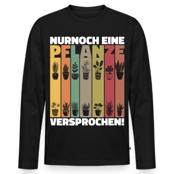 Juste une plante jardinier jardin plantes en pot - T-shirt manches longues Premium bio Homme - noir - Devant - Nico (187cm)