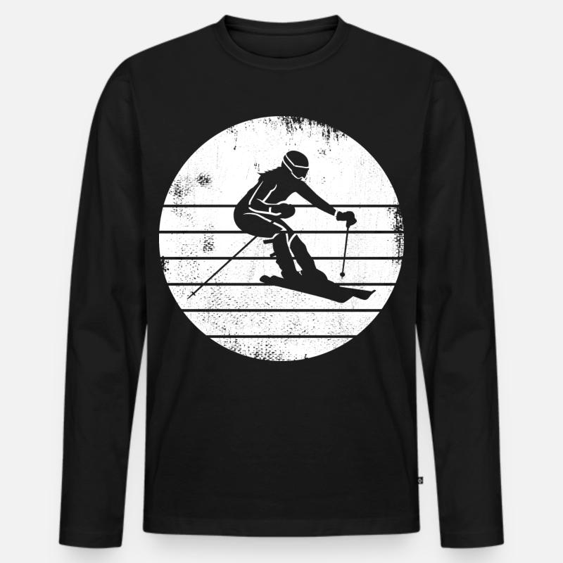 Skifahrerin - Männer Premium Bio Langarmshirt - Schwarz