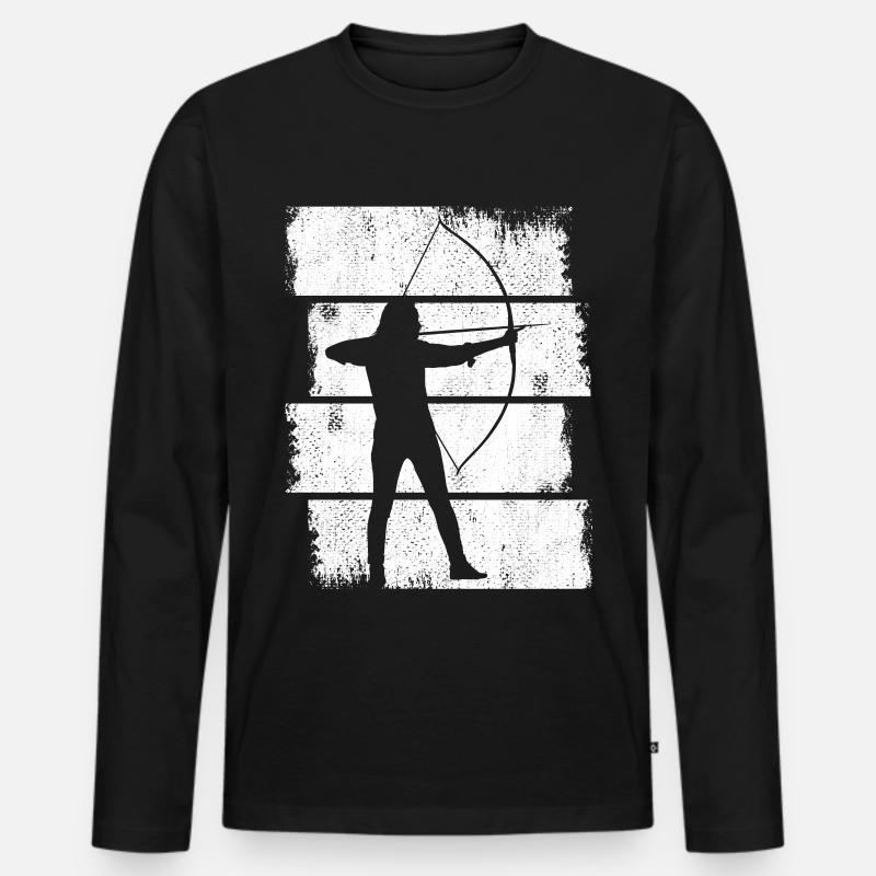 Bogenschütze - Männer Premium Bio Langarmshirt - Schwarz