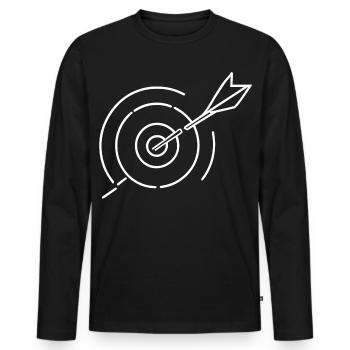 Zielscheibe Skizze - Männer Premium Bio Langarmshirt - Schwarz - Vorne - Nico (187cm)